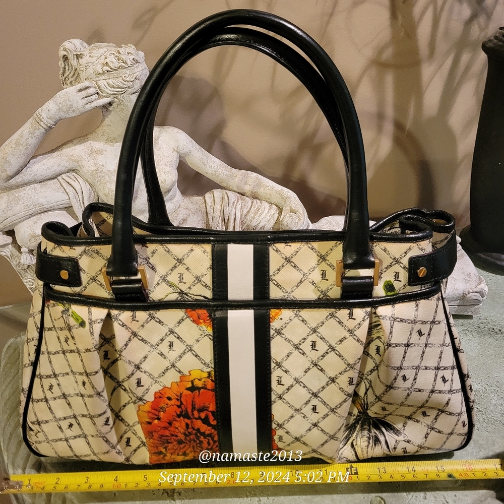L.A.M.B. by Gwen Stefani Richmond Marigold Satchel Leather PVC Designer Bag #43] - Picture 8 of 17